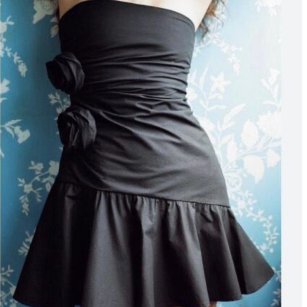 Zara strapless black mini dress size small new with tags
